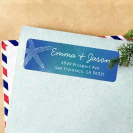 Ocean Blue Starfish Beach Returadress Etikett