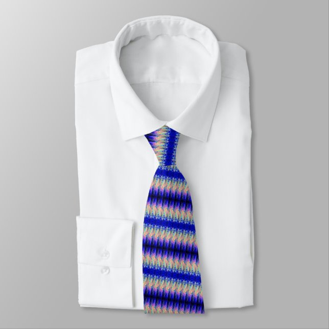 Ocean Blue Stripe Neck Tie Slips (Bunden)