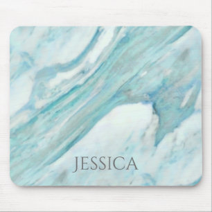 Ocean Blue Surfa Abstrakt Marble Mönster Musmatta