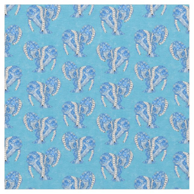 Ocean Blue Tribal Tattoo Manatees Tyg (Närbild)