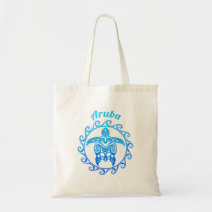 Ocean Blue Tribal Turtle Aruba Tygkasse
