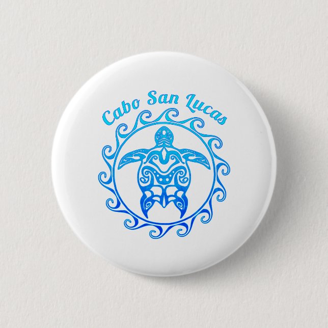 Ocean Blue Tribal Turtle Cabo San Lucas Knapp (Framsida)