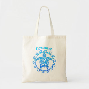 Ocean Blue Tribal Turtle Cozumel Tygkasse