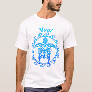 Ocean Blue Tribal Turtle Maui T Shirt