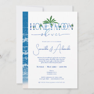 Ocean Blue Tropical Honeymoon Par Shower Inbjudningar