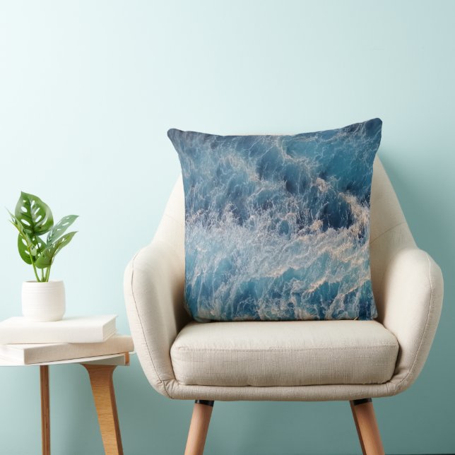 Ocean Blue Vågar Kudde (Stol)