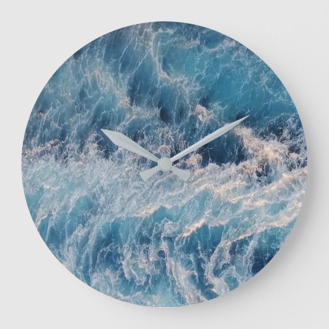 Ocean Blue Vågar Stor Klocka (Framsida)