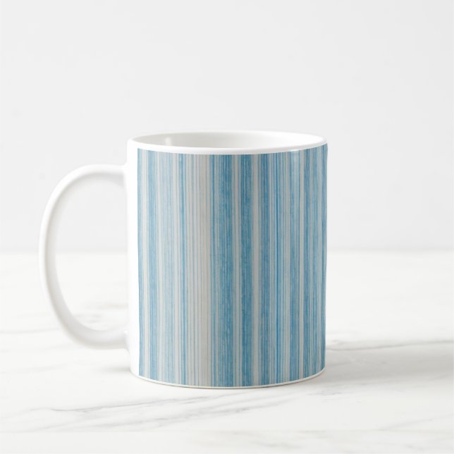 Ocean Blue Vertical Stripe Mug Kaffemugg (Vänster)