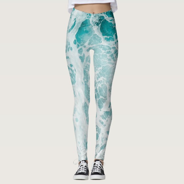 Ocean Blue Vinkarare Leggings (Framsida)