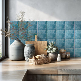 Ocean Blue Watercolor Modern Coastal Kitchen Kakelplatta