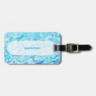 Ocean Blue Wave Marble Texture Abstract Liquid Bagagebricka