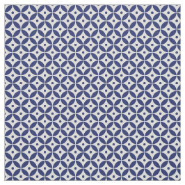 Ocean Blue & White Geometric Mönster. Kustvatten Tyg
