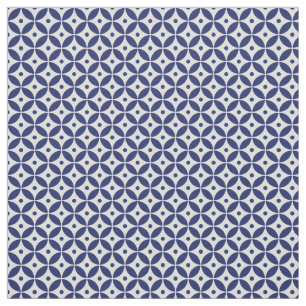 Ocean Blue & White Geometric Mönster. Kustvatten Tyg