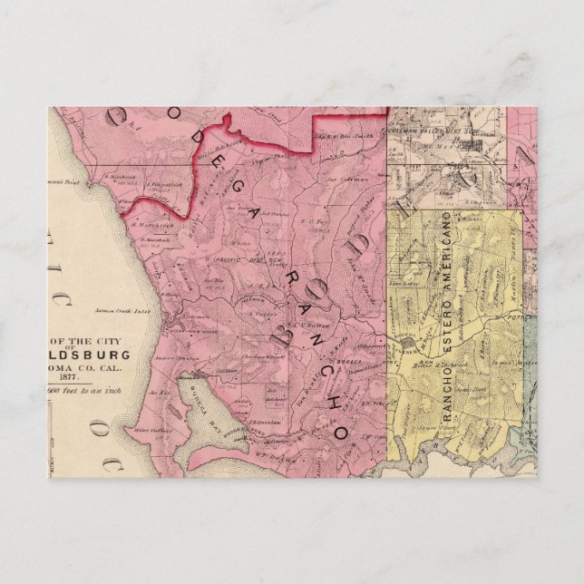 Ocean, Bodega och Analy Townships Vykort (Framsida)