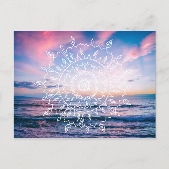 Ocean Boho Mandala | vykort (Framsida)