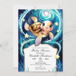 Ocean Boho Turtle Baby Shower Inbjudningar