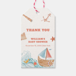 Ocean Boy Äventyr Sailboat Shower Presentetikett