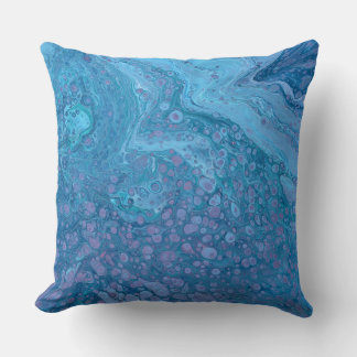 Ocean Breeze 3 Blue Purple Abstract Accent Pillow Kudde