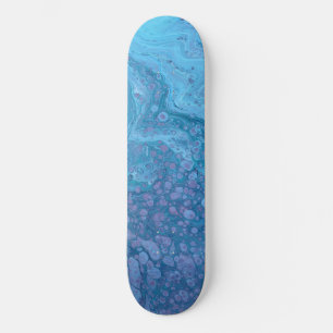 Ocean Breeze 3 Soft Blue Abstrakt Skateboarddäck Mini Skateboard Bräda 18,5 Cm