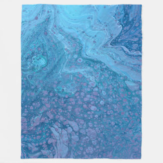 Ocean Breeze 3 Soft Blue Purple Abstract Blanket Fleecefilt