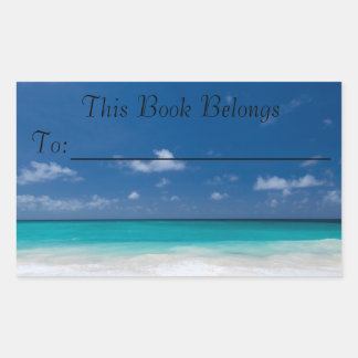 Ocean Breeze Bok-etikett Rektangulärt Klistermärke