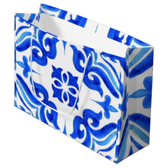 Ocean Breeze Ceramic Watercolor Blue Mosaic  (Framsidan Vinklad)