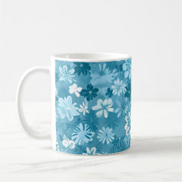 Ocean Breeze Floral Turquoise Botanical Kaffemugg