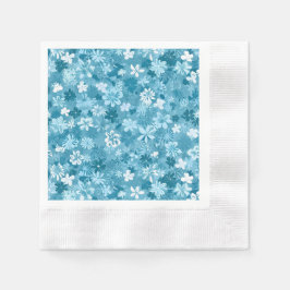 Ocean Breeze Floral Turquoise Botanical Pappersservett