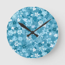 Ocean Breeze Floral Turquoise Botanical Rund Klocka
