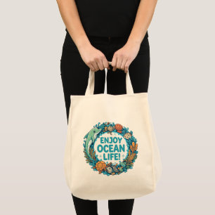 Ocean Breeze Livsmedel Tote Bag: Handla med Stil! Tygkasse