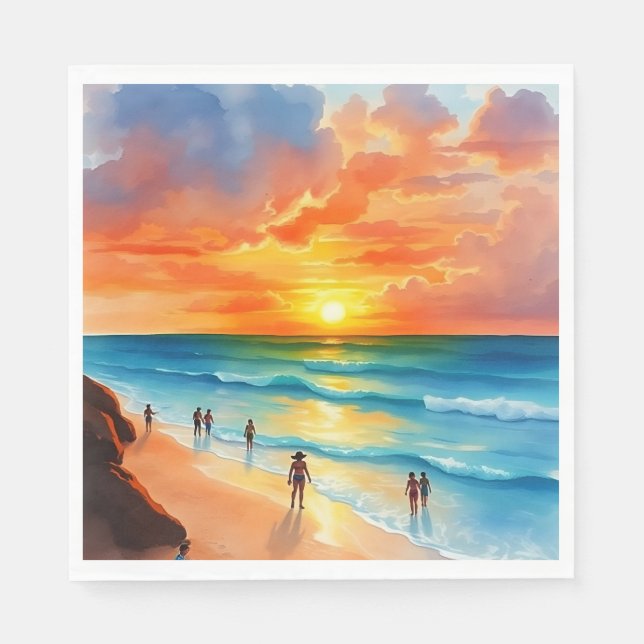 Ocean Breeze och Fiery Himmel Pappersservett (Framsidan)