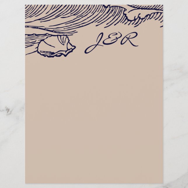 Ocean Breeze | Rustik Beach DIY-kuvert Liner Reklamblad (Framsidan)