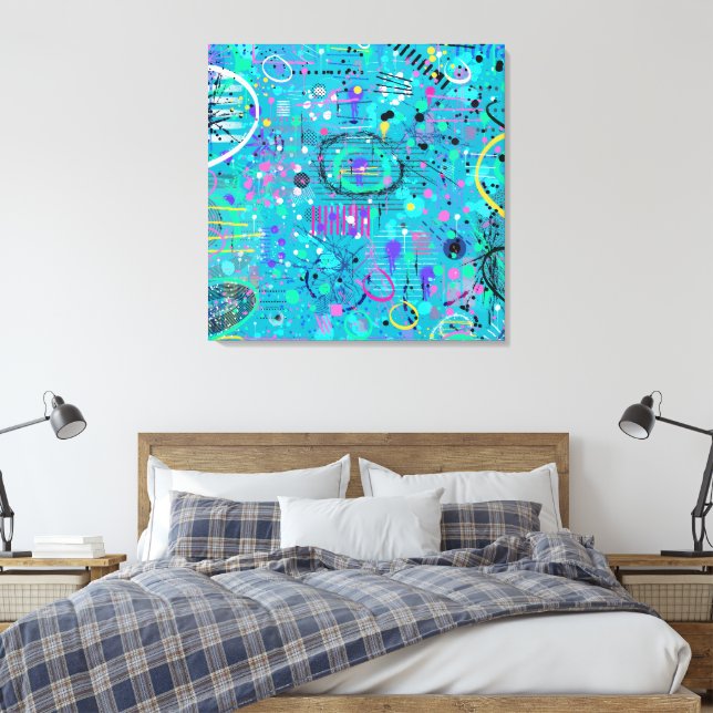 Ocean Bubbles: Maximalist Art Canvastryck (Insitu (sovrum))