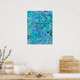 Ocean Bubbles: Maximalist Art Poster