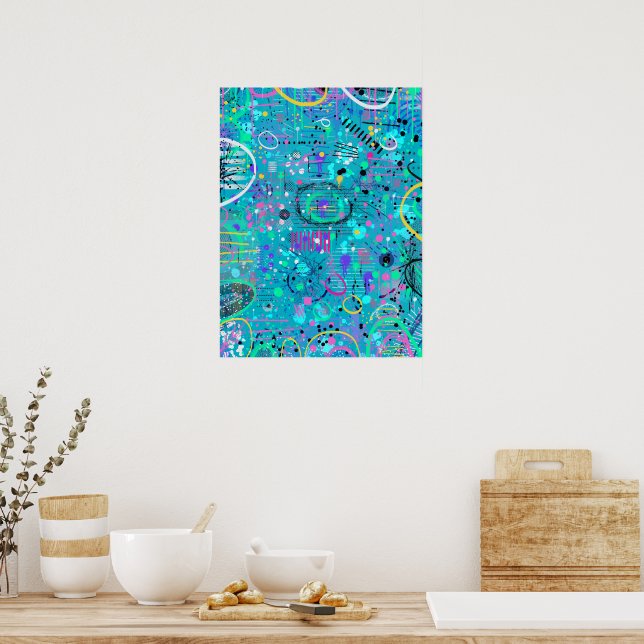 Ocean Bubbles: Maximalist Art Poster (Kök)