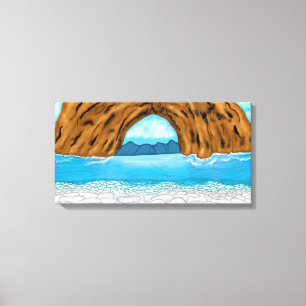 Ocean, Canyon och Mountains Digital Art Canvastryck