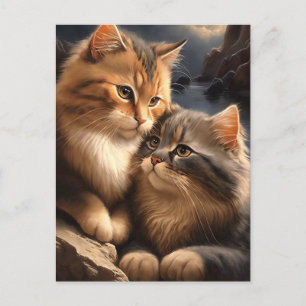 Ocean Cats Valentine/Anniyear Hälsning vycard Helg Vykort