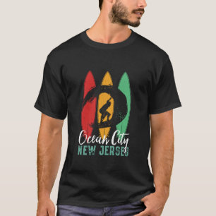 Ocean City Beach New jersey Vintage Retro Surfing T Shirt