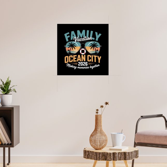 Ocean City Beach Poster (Vardagsrum 3)