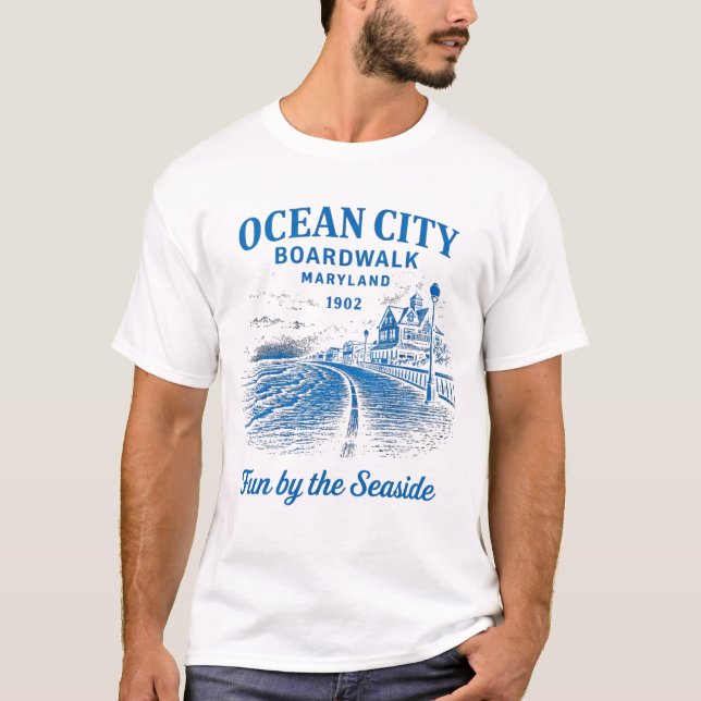 Ocean City Broadwalk T Shirt (Framsida)