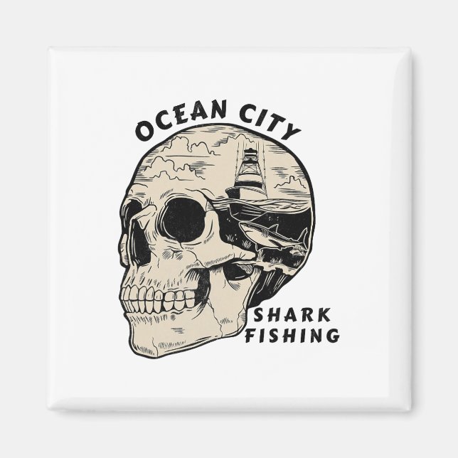 Ocean City Maryland Beach Shark Fishing Salt  Magnet (Framsidan)