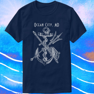 Ocean City Maryland Boat Anchor Nautical Travel T Shirt