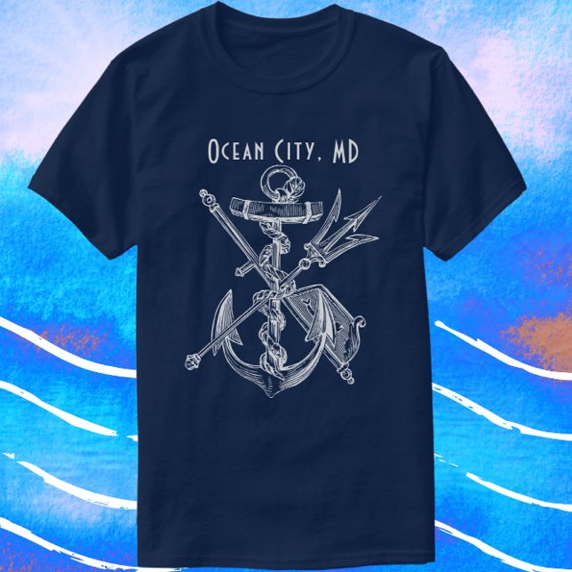 Ocean City Maryland Boat Anchor Nautical Travel T Shirt (Skapare uppladdad)