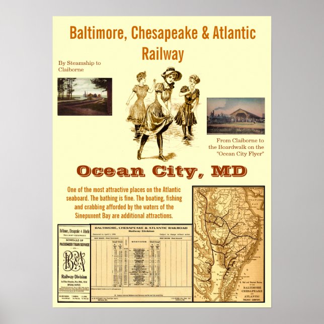 Ocean City, Maryland by Rail Poster (Framsidan)