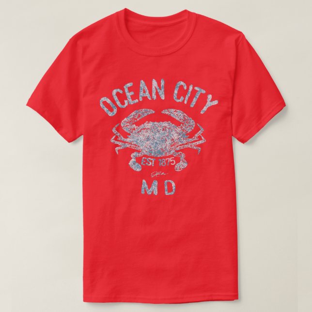 Ocean City Maryland Chesapeake Blue Crab T Shirt (Design framsida)