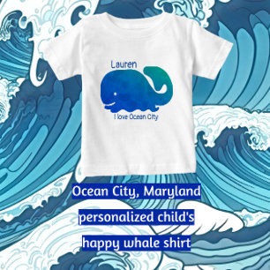 Ocean City Maryland Colorful Whale T Shirt
