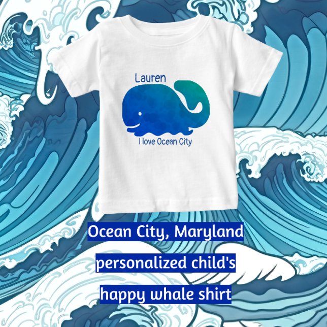 Ocean City Maryland Colorful Whale T Shirt (Skapare uppladdad)