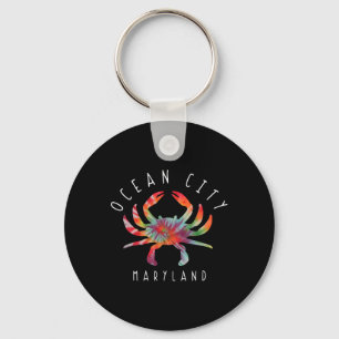 Ocean City Maryland Krabb Tie Dye Sommarlov Nyckelring