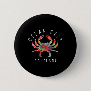 Ocean City Maryland Krabba Tie Dye Sommarlov Knapp