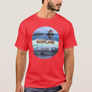 Ocean City Maryland Kustnära Vibbar Strandliv Desi T Shirt